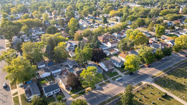 a view of houses and roads