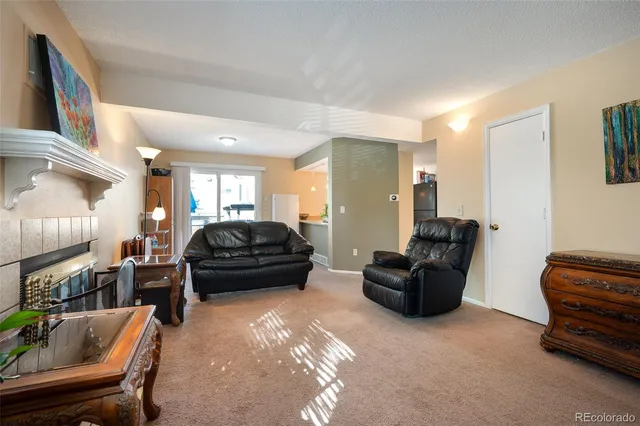a living room with furniture and a couch