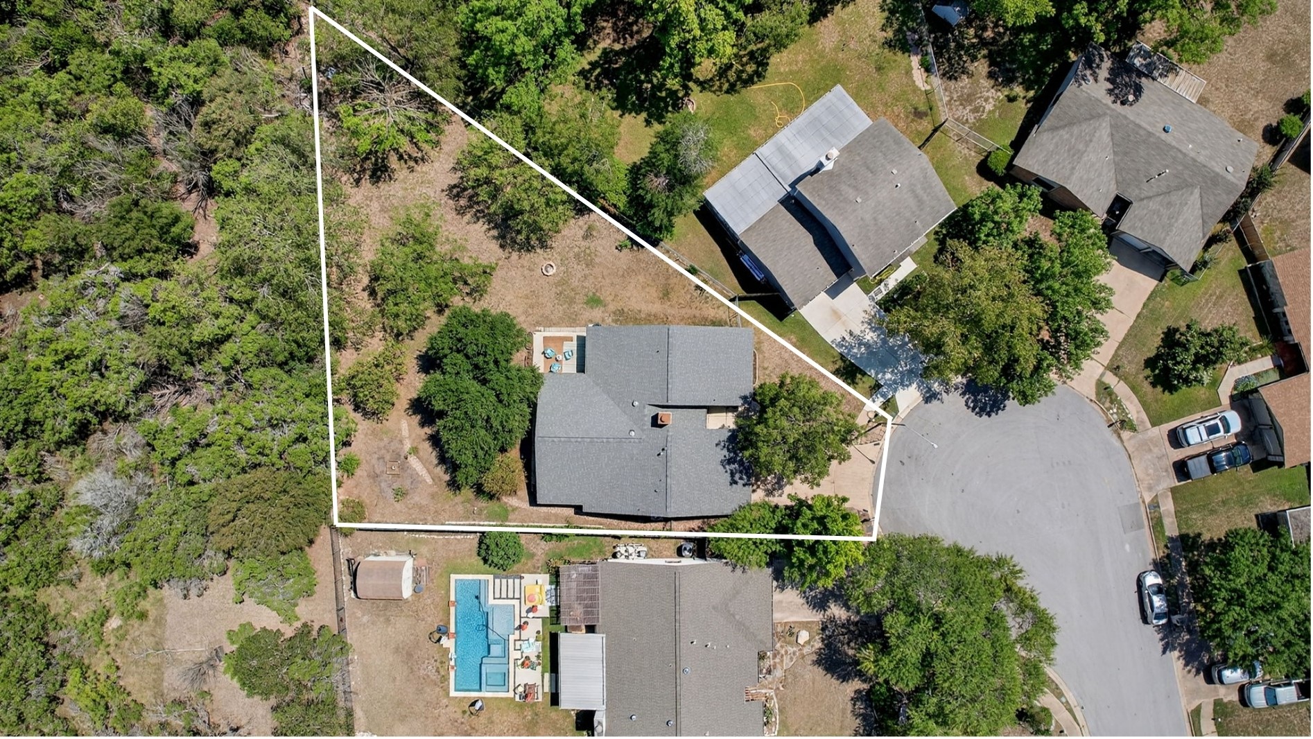 3202 Western Drive Austin, TX 78745 - Photo 26 of 34 an aerial view of a house