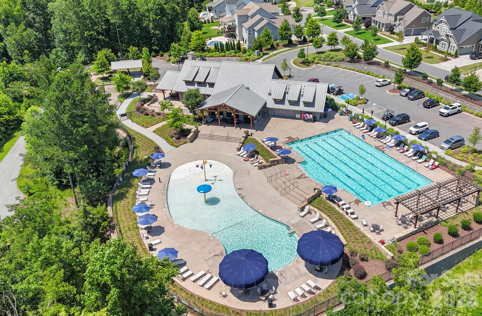 2081 Suttonview Road Fort Mill, SC 29708 - Photo 28 of 33 an aerial view of a house yard and swimming pool