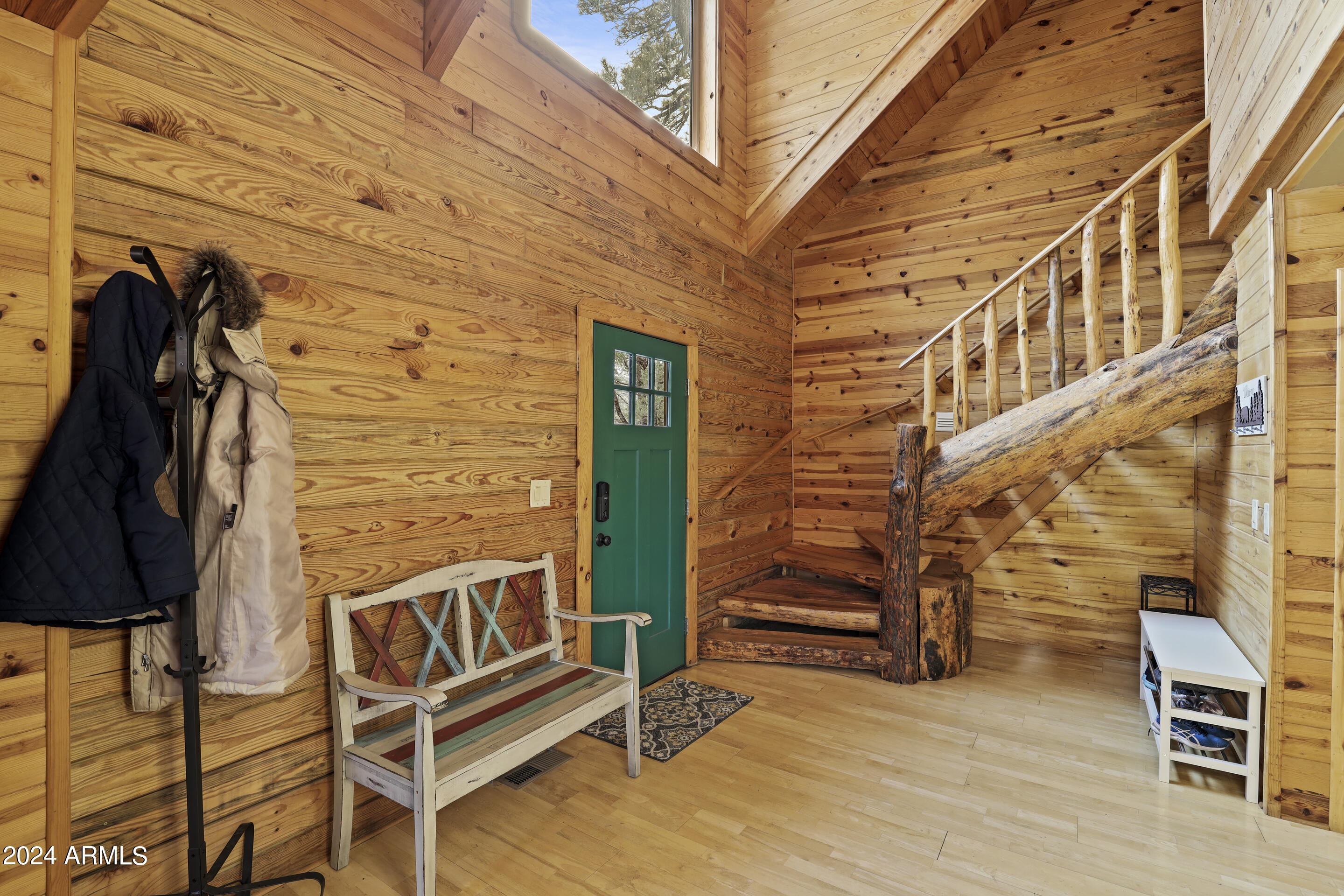 1534 Mainline Road Heber, AZ 85928 - Photo 17 of 40 Front door and log stairs to second leve