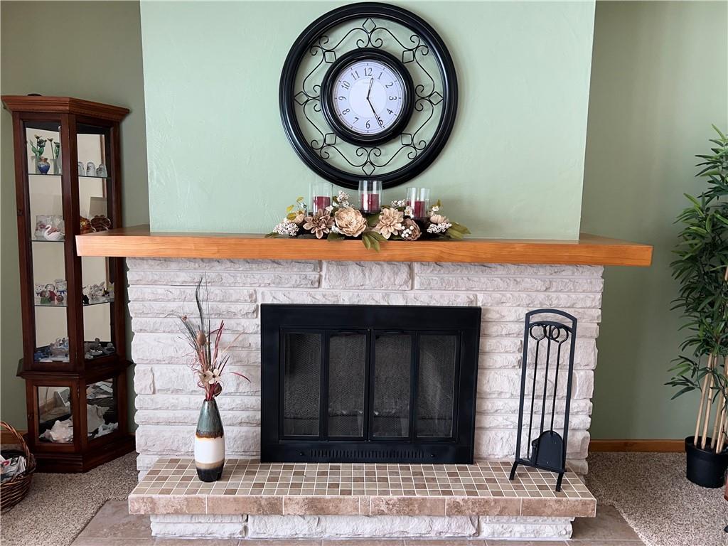 Wood burning fireplace
