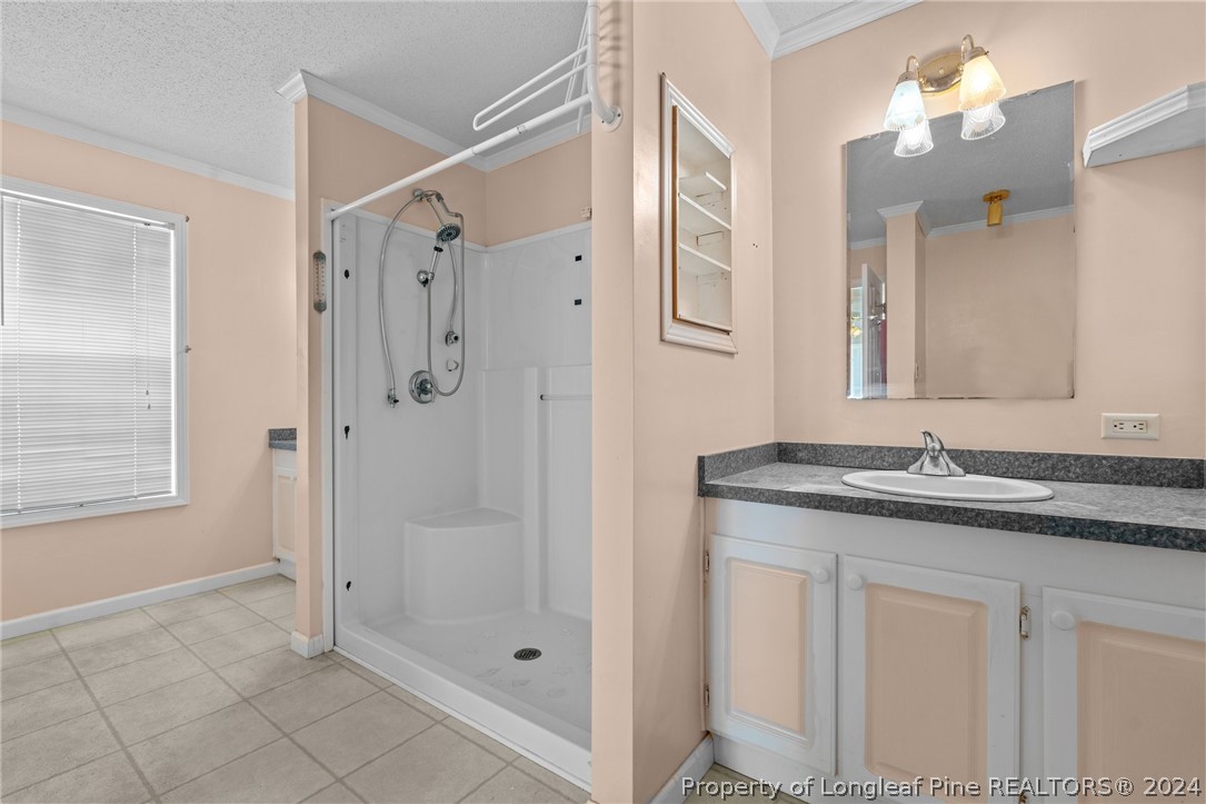 140 Ridge View Drive Cameron, NC 28326 - Photo 26 of 42 a bathroom with a granite countertop sink two mirror and shower