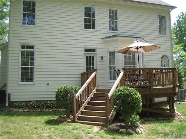 512 South Allen Road Wake Forest, NC 27587 - Photo 3 of 12 Entertaining Deck overlooks Wooded back yard