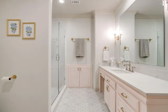 a view of outdoor space with a swimming pool