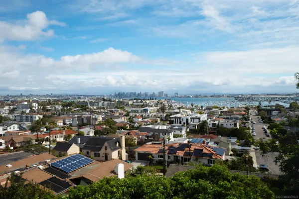 an aerial view of a city