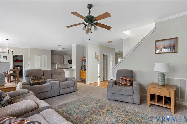 a living room with furniture