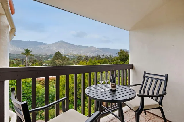 a view of a city from a balcony
