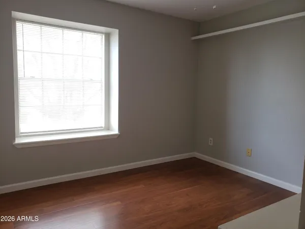 an empty room with a window