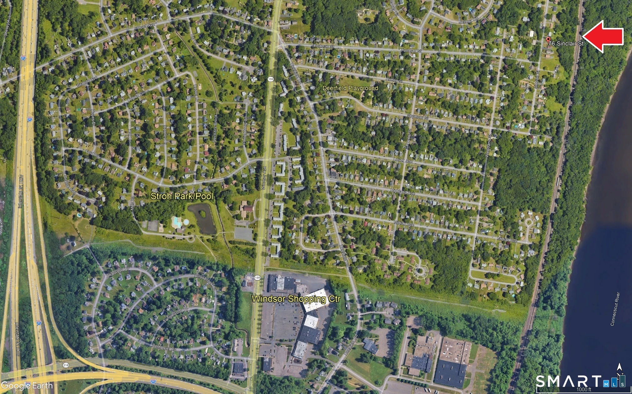 76 Sinclair Street Windsor, CT 06095 - Photo 31 of 32 Easy Access to I-91 and I291 will get you anywhere quickly. Windsor Center is just a couple miles down the road.