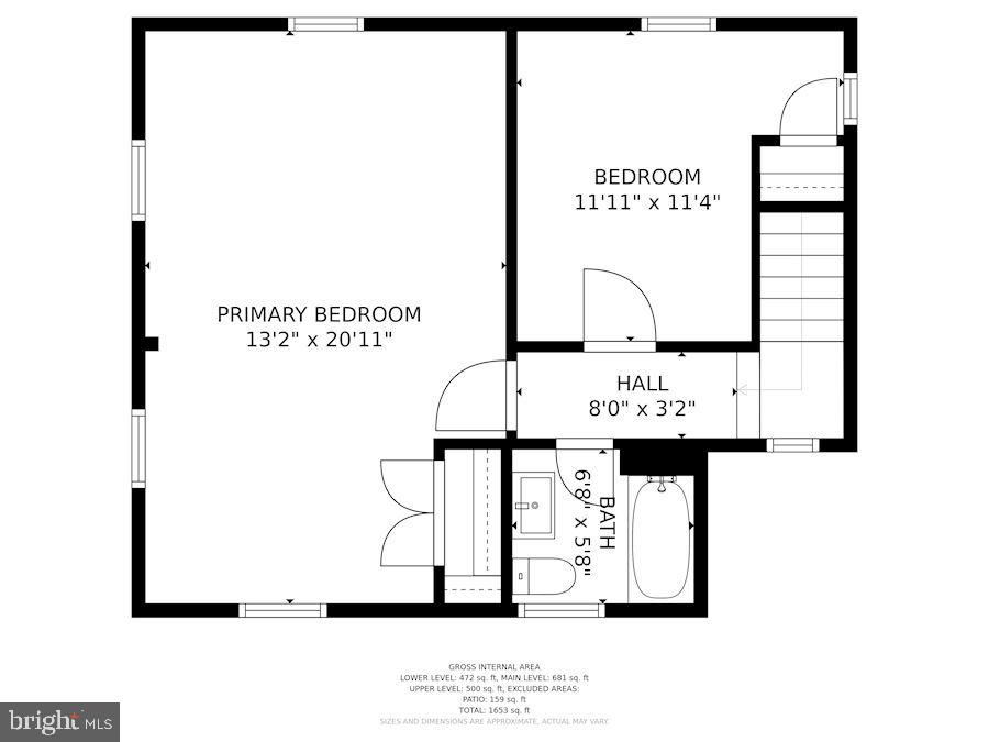 205 West Cameron Road Falls Church, VA 22046 - Photo 35 of 36 Floor Plan_Upper Level (Master can be subdivided)