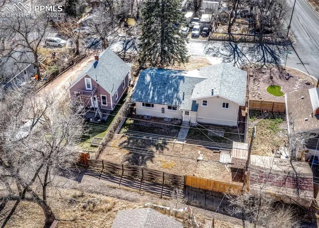 a view of a house with a mountain