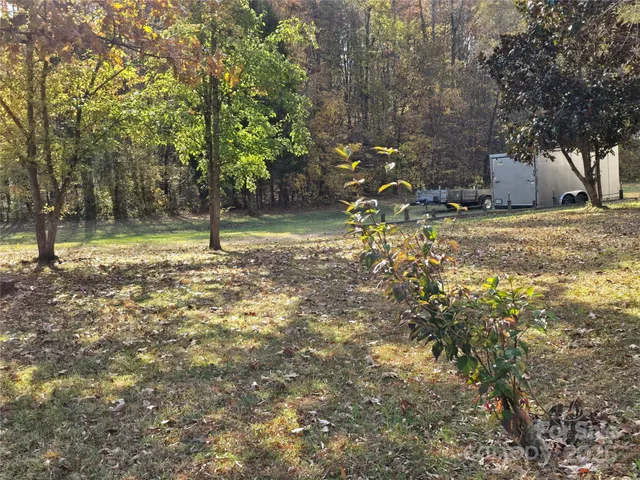 a backyard of a house with lots of green space