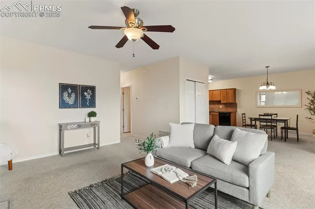 a living room with furniture