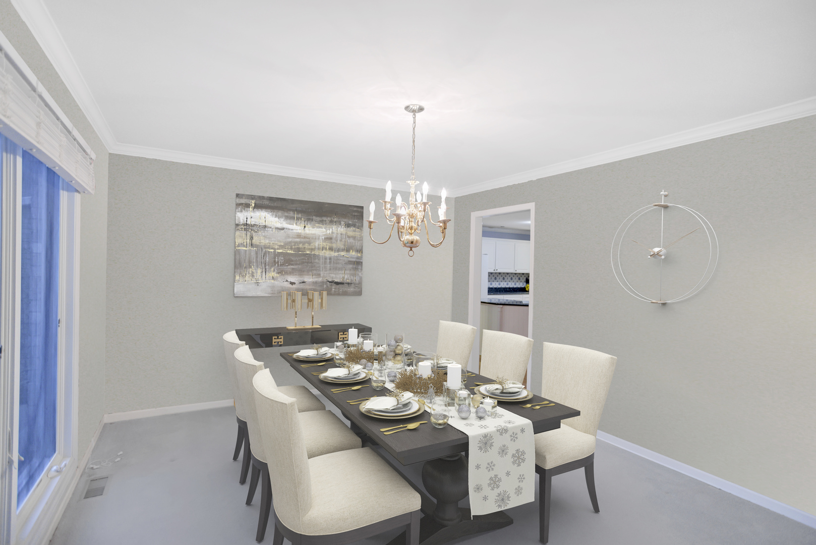 3 Hampton Court DeKalb, IL 60115 - Photo 6 of 35 a view of a dining room with furniture a chandelier and wooden floor