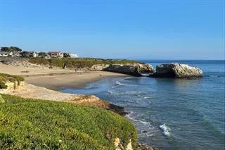 a view of ocean with beach