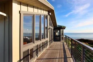 a view of balcony with a potted plant
