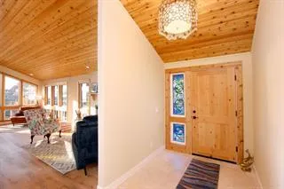 a view of a living room with furniture