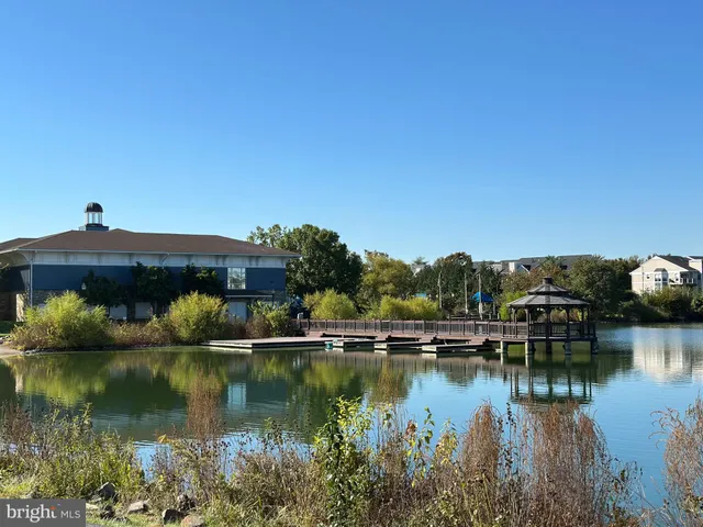 a view of a large body of water surrounded by trees