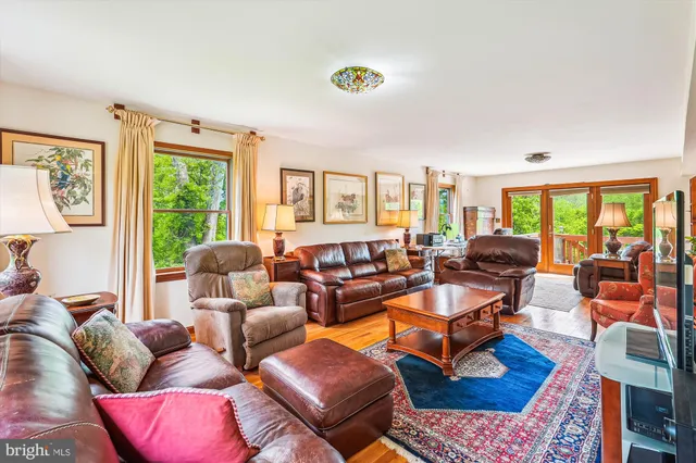 a living room with furniture potted plant and a window