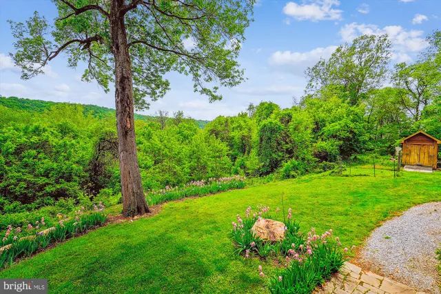 a backyard of a house with a yard and lake view