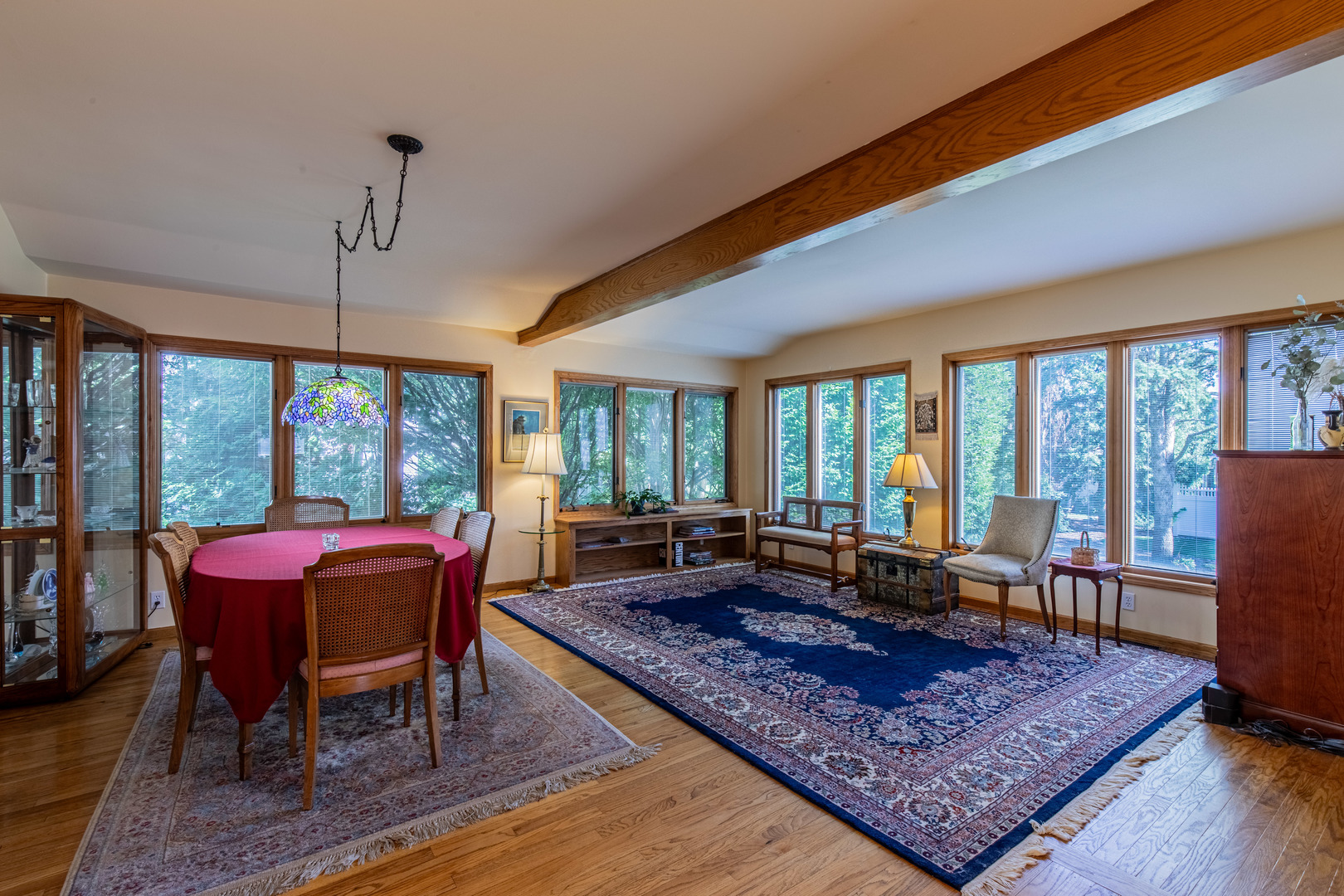 428 East Thompson Street Princeton, IL 61356 - Photo 21 of 32 a living room with furniture a rug and a floor to ceiling window