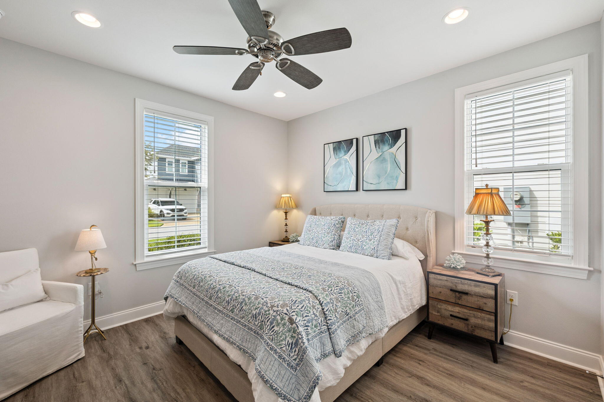 89 Cambium Ct Inlet Beach Inlet Beach, FL 32461 - Photo 22 of 32 a bedroom with a bed chandelier and a window