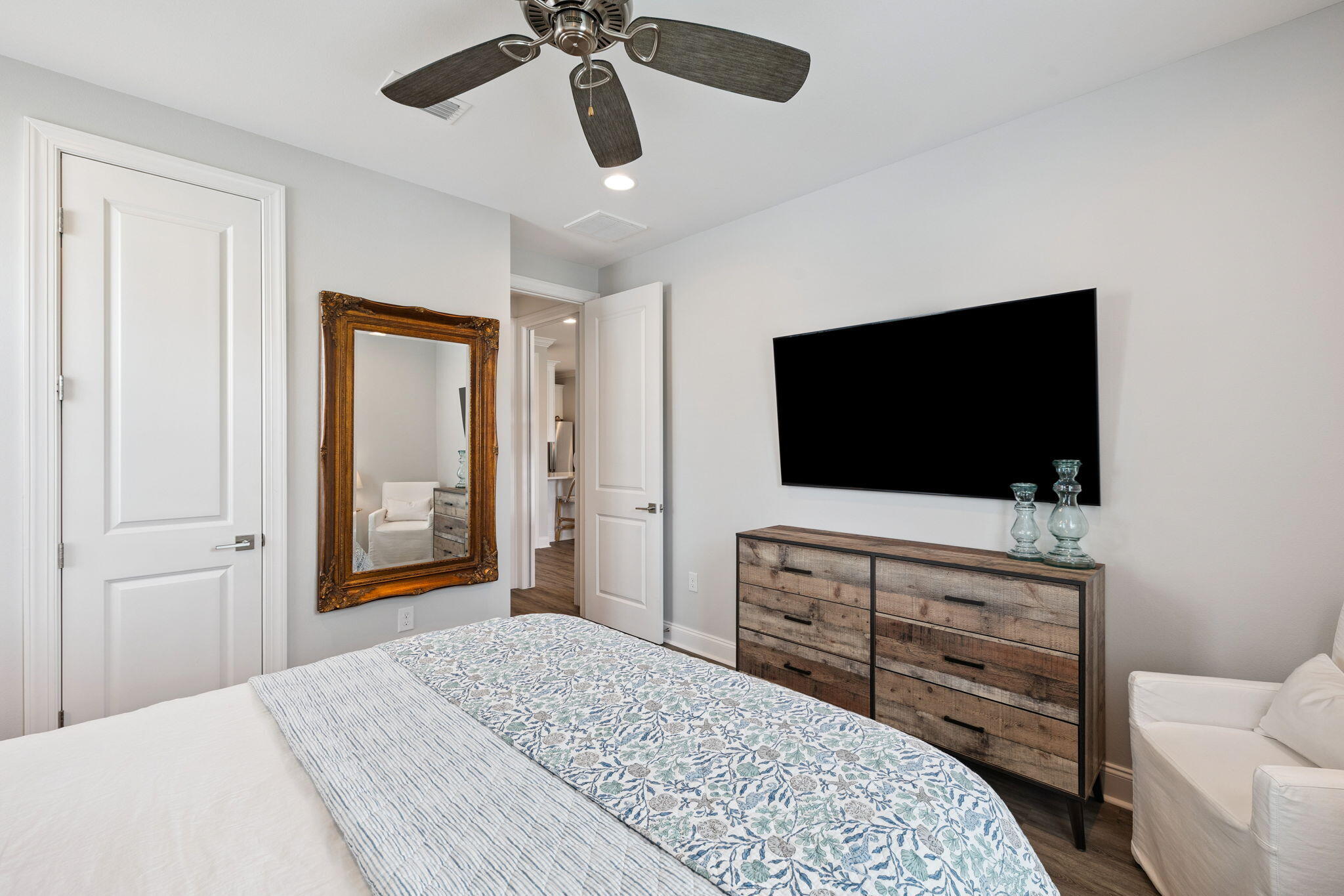 89 Cambium Ct Inlet Beach Inlet Beach, FL 32461 - Photo 23 of 32 a bedroom with a bed and a flat screen tv