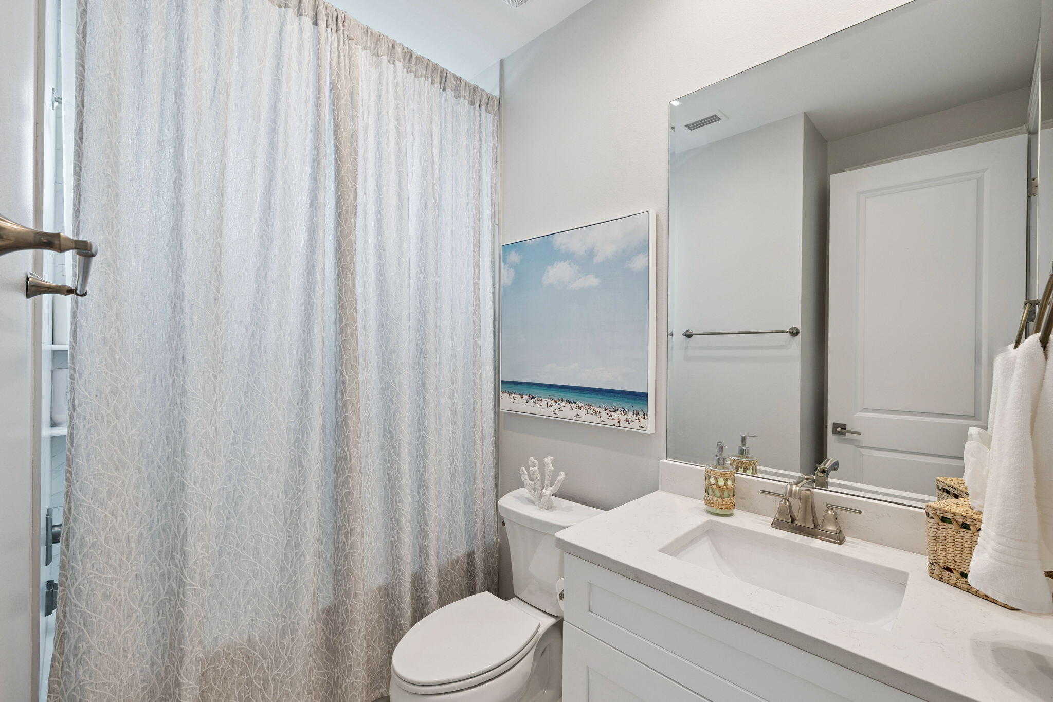 89 Cambium Ct Inlet Beach Inlet Beach, FL 32461 - Photo 24 of 32 a bathroom with a granite countertop sink toilet and mirror