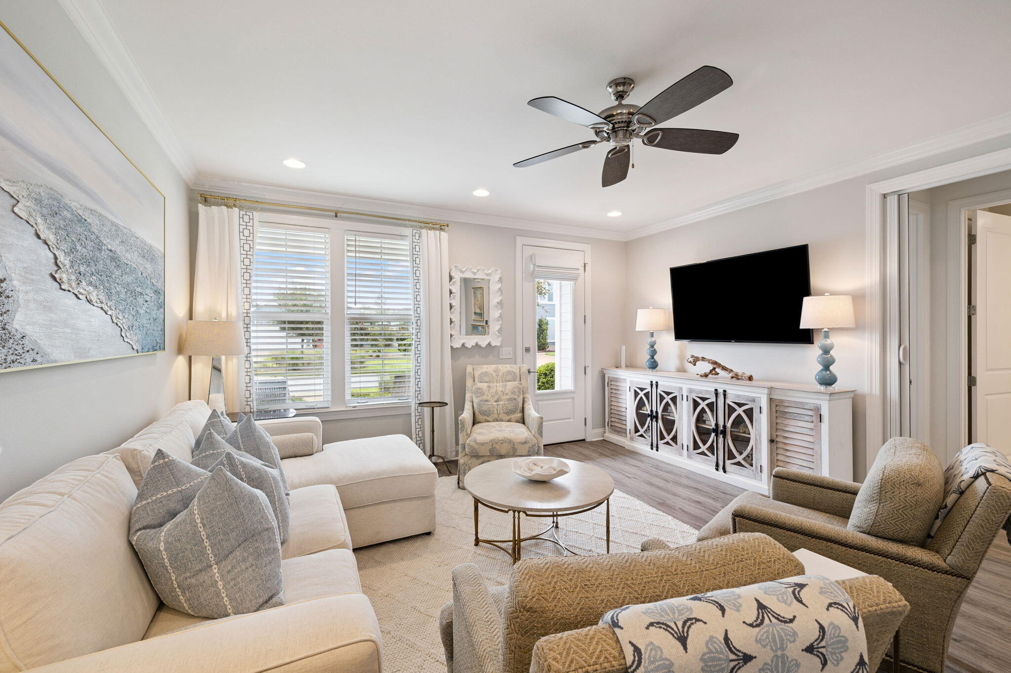 89 Cambium Ct Inlet Beach Inlet Beach, FL 32461 - Photo 9 of 32 a living room with furniture and a flat screen tv