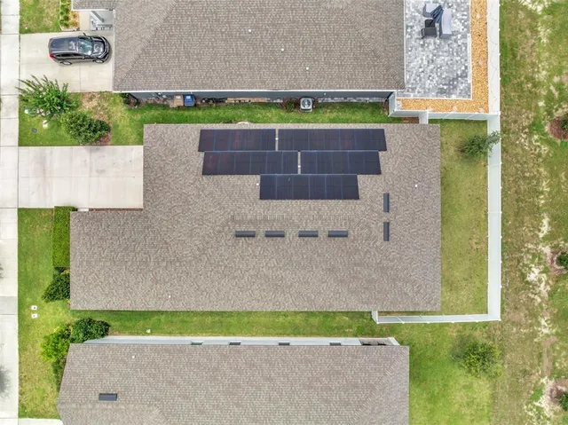 a view of a patio on the city street