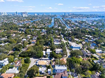 an aerial view of a city