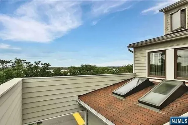 a view of a terrace with sky view