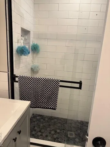 a bathroom with a shower