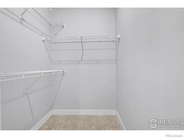 a view of small space with racks on the wall