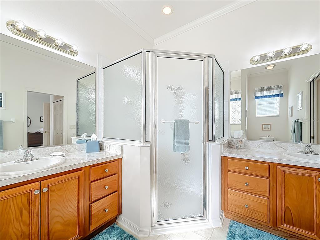 3529 Mt Hope Loop Leesburg, FL 34748 - Photo 20 of 86 a bathroom with a granite countertop sink mirror and double