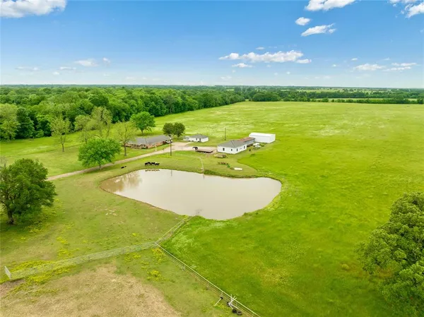 a view of a lake and a yard