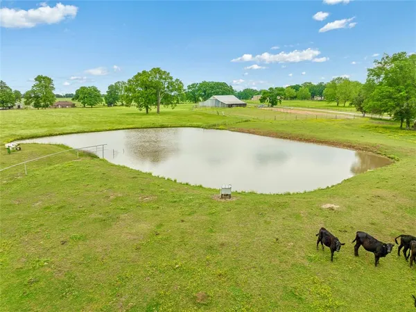 a view of a golf course with a lake