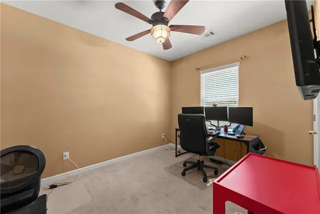 a view of workspace with a window