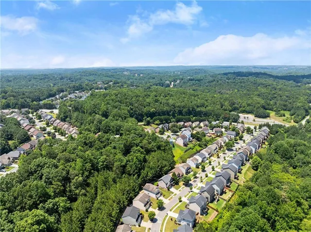 an aerial view of multiple house