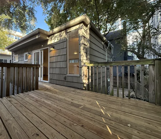 a view of wooden house