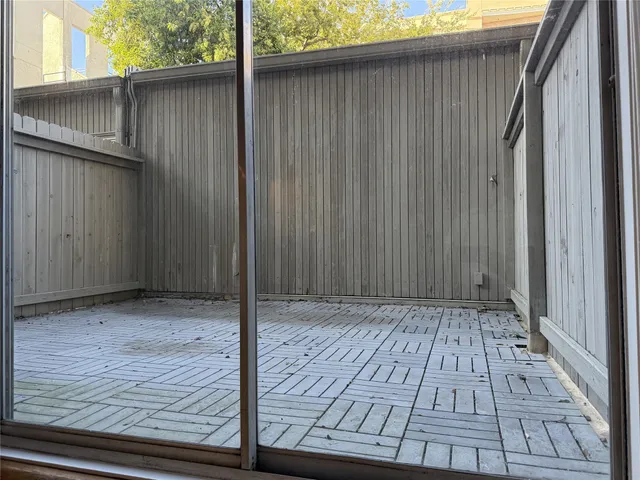 a view of wooden door