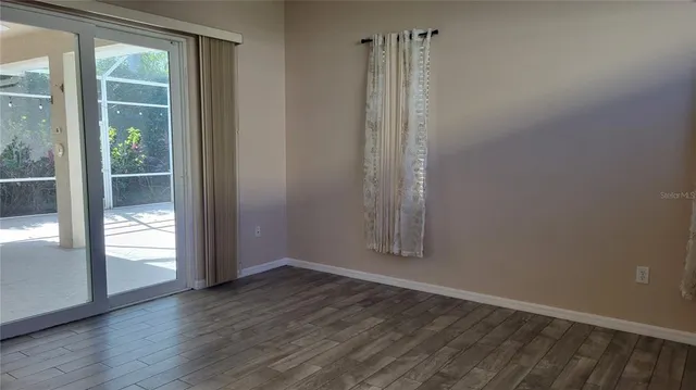 a bathroom with a sink vanity and mirror