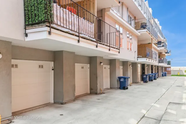 a view of a building with a street