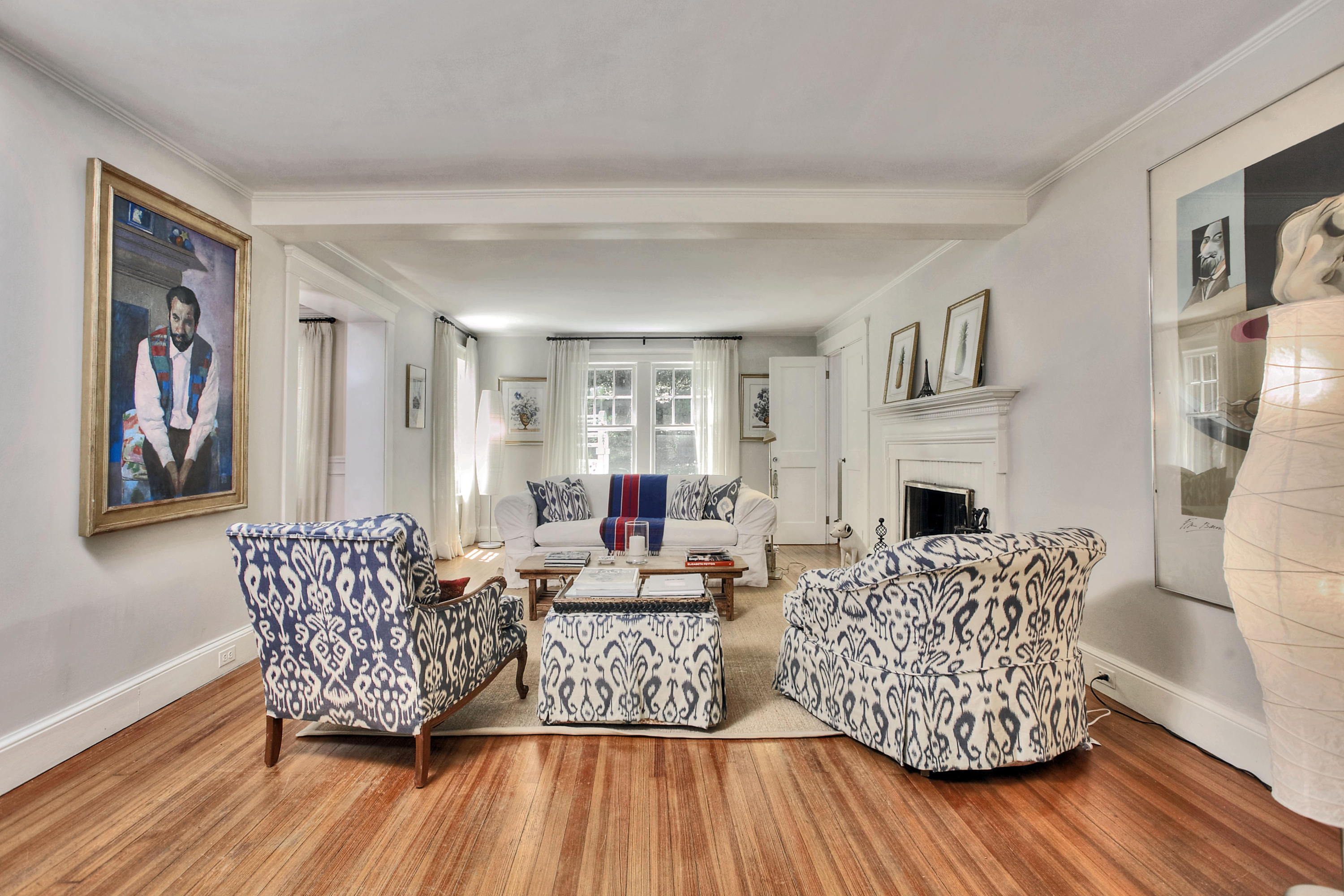 1006 Silvermine Road New Canaan, CT 06840 - Photo 5 of 39 a living room with furniture fireplace and wooden floor