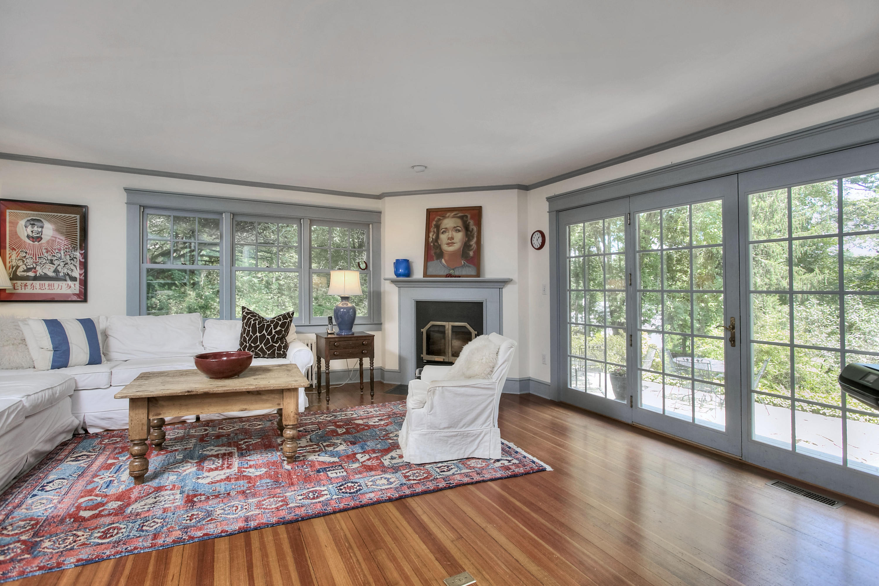 1006 Silvermine Road New Canaan, CT 06840 - Photo 9 of 39 a living room with furniture and a fireplace