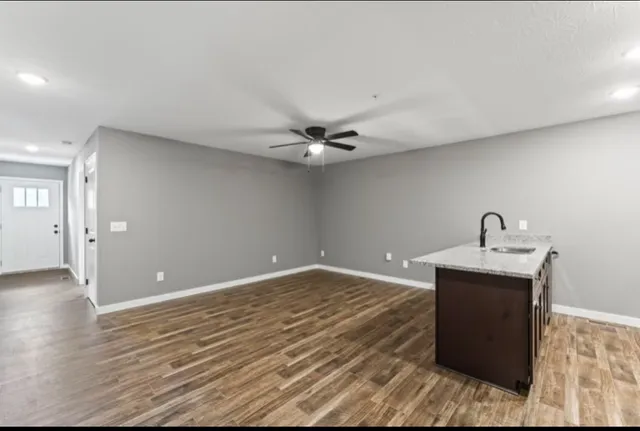 a view of a room with a sink