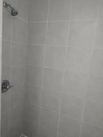 a bathroom with a shower
