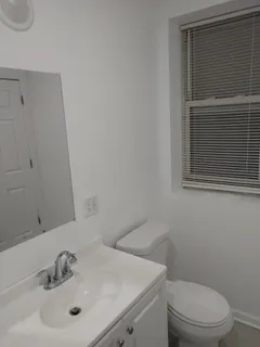 a bathroom with a sink toilet and vanity