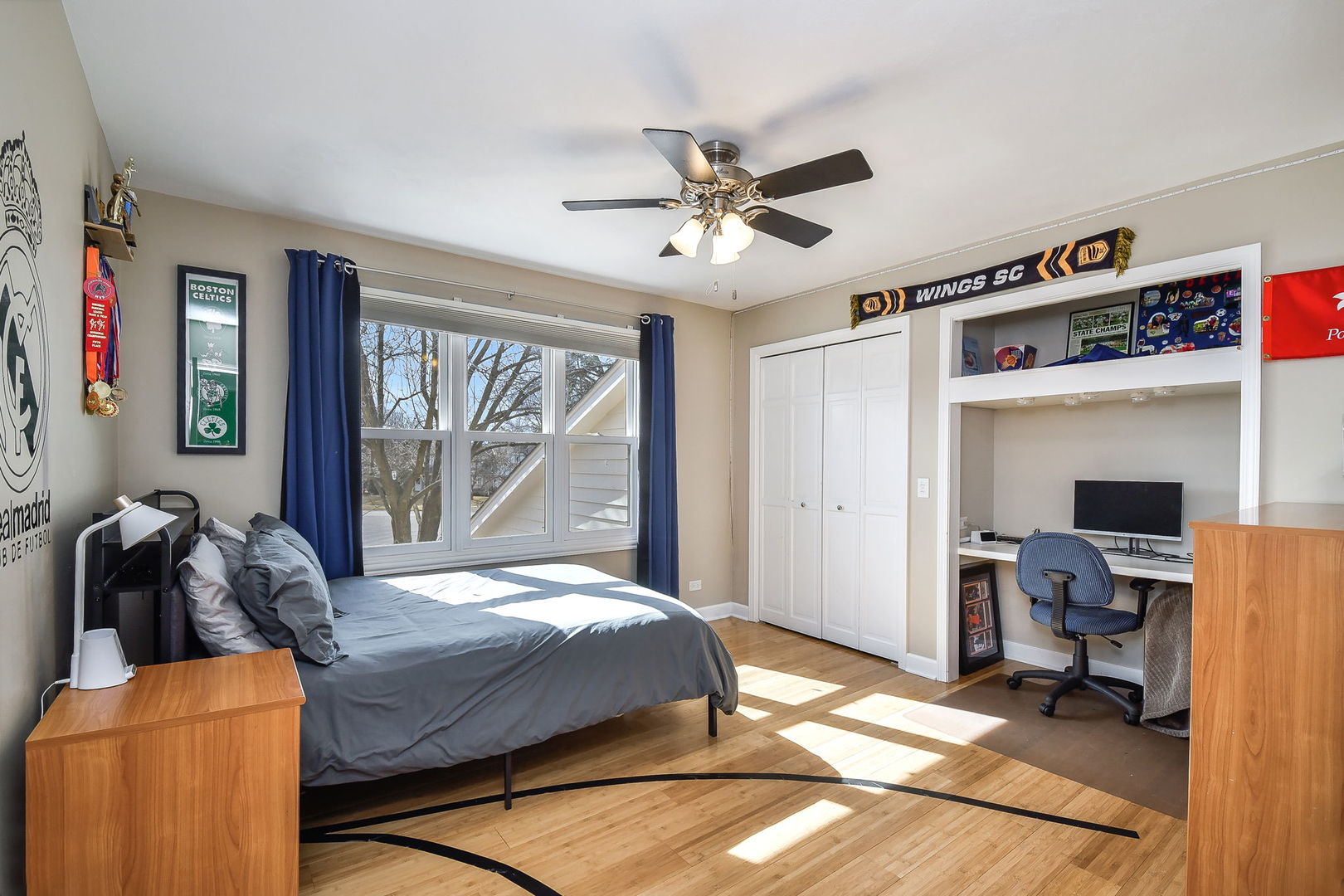 75 Hawkins Circle Wheaton, IL 60189 - Photo 28 of 45 a bedroom with a bed and large windows